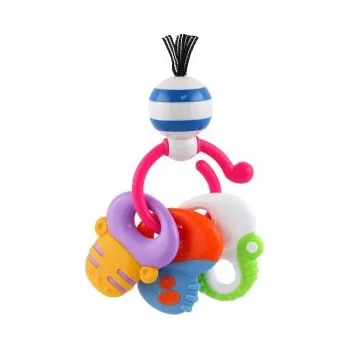 TEDDIES Daddy Baby hrastítko/Kousátko přívěsek s tvary plast 14x11cm na kartě 3m+