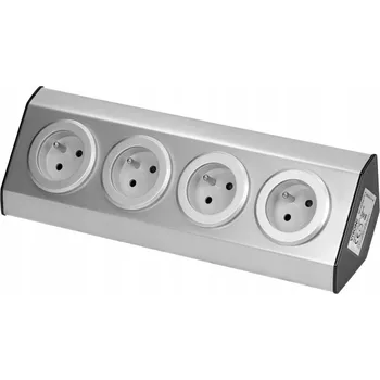 Elektrická zásuvka Zásuvková lišta do desky stolu Virone stříbrná