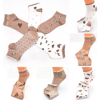 Dámské ponožky Dámské 5balení bavlněných Ponožky s motivem medvídků a srdíčka , velikost 35-38