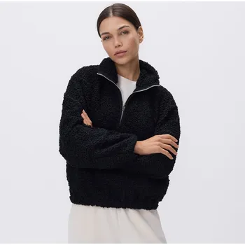 Dámská mikina Reserved - Mikina a umělým beránkem - černý - 798HS-99X - 798HS-99X-L