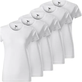 Dámské tričko MALFINI Set 5 ks: Dámské tričko BASIC - Bílá | 3XL