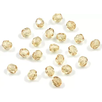 Korálek Broušené ohňovky 4mm champagne – 48 ks