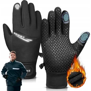 Cyklistické rukavice Termo sportovní cyklistické rukavice Velikost M Černé