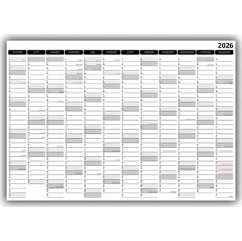 Kalendář Nástěnný plánovač ROK 2026 Kalendář na zeď VELKÝ roční poznámkový blok 100x150
