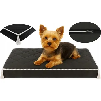 Pelíšek pro psa PELÍŠEK VELUROVÝ pro psa kočku pěnová matrace zip 60x40 černý