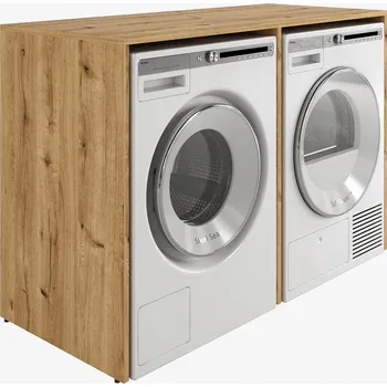 Koupelnový nábytek Skříňka nad pračku a sušičku DORA 130 x 65 cm (hl.) s pracovní deskou, dub