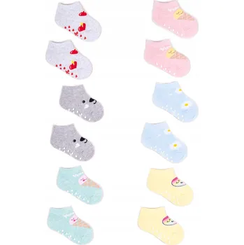 Ponožky kotníkové ponožky bavlněné dětské ponožky z ABS BALENÍ 6 KUSŮ 31-34 YOCLUB