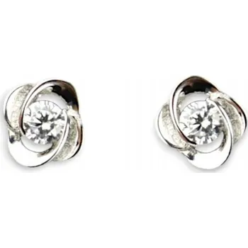 Náušnice Stříbrné náušnice kvítek se zirkony