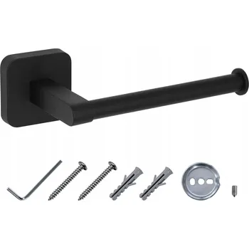 Držák toaletního papíru nástěnný 143 mm Nerezový Černý