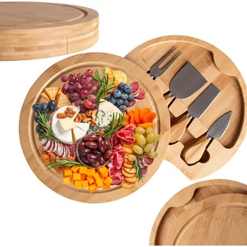 Kuchyňské prkénko SERVÍROVACÍ BAMBUSOVÉ PRKÉNKO NA SÝRY S PŘÍSLUŠENSTVÍM ANDRA 25 CM 22864