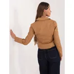 Béžový koženkový křivák se zipy NM-DE-KR-G87.00P-camel Velikost: S