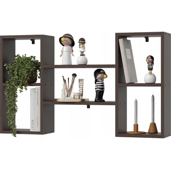 Knihovna Knihovna Regál Police na Knihy na Zeď do Obýváku Dětského Pokoje Wenge