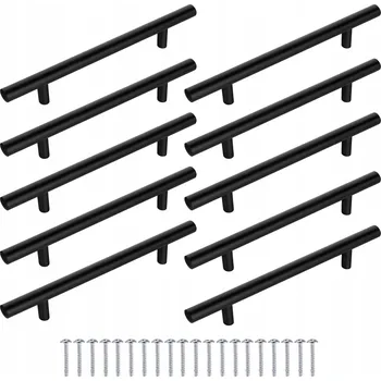 Nábytkové kování Nábytková úchytka reling Černá matná 200/128mm + vruty