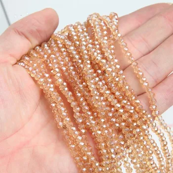 Náramek Křišťálové broušené rondelle korálky | šperky - 29 , 3x4mm (112-120ks)