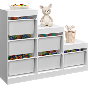 Úložný box Kondela Regál pyramida, bílá, TRINIS