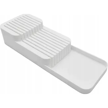 Stojan na nože Vilde Organizér na 18 nožů plastový 39 x 14,5 x 7,5 cm bílý
