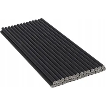 Brčka Papírové brčka černé 10 ks na jedno použití na oslavu eco