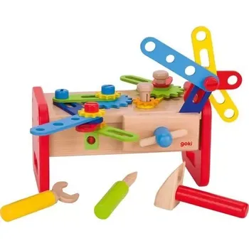 Výuková hračka Goki Pracovní stůl s nářadím 36 ks