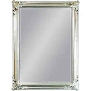 Zrcadlo Zrcadlo v dřevěném stříbrném rámu 90x120 21023