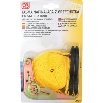 Upínací popruh UPÍNACÍ POPRUH S HÁKY 25MM x 5M DO 200KG + 2 HÁKY