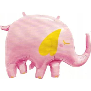 Balónek Velký fóliový balónek SLON RŮŽOVÝ 52x71 cm narozeniny