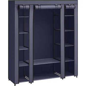 SONGMICS Látková šatní skříň, 150x45x175cm, námořnická modrá Šatní skříň