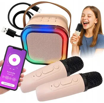 Mikrofon Karaoke set mikrofon + bezdrátový Bluetooth reproduktor pro děti