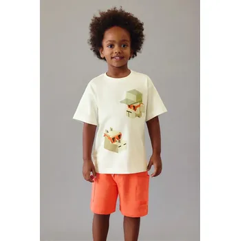 Chlapecké kraťasy Dětské bavlněné šortky Mayoral 3211.5H.Mini.PPY2 oranžová 23X, vel. 104