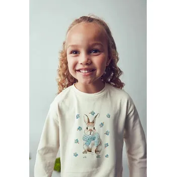 Bavlněné tričko s dlouhým rukávem Mayoral 4009.6J.Mini.9BYA tyrkysová 67X, vel. 128