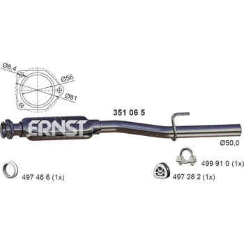 Tlumič výfuku Střední tlumič výfuku ERNST 351065
