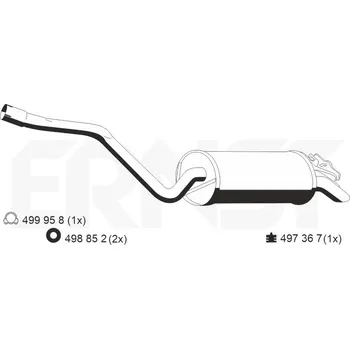 Tlumič výfuku Zadní tlumič výfuku ERNST 353373