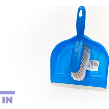 Lopatka s gumovou lištou a smetáček (modrá)