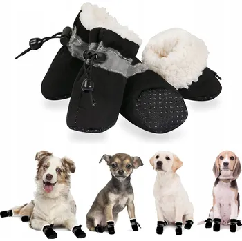 Obleček pro psa ZIMNÍ BOTY PRO PSA XS-L PROTISKLUZOVÉ ZATEPLENÉ POHODLNÉ PRO MALÉ I VELKÉ PSY