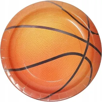 Talíř Papírové talířky 6 ks 18 cm BASKETBAL NAROZENINY OSLAVA DĚTI