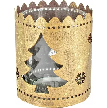 Vánoční dekorace Vánoční zlatý svícen - Stromeček (kovoobrábění)