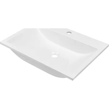 Umyvadlo Umyvadlo zápustné do desky obdélníkové Laveo ALBANO 60 cm bílé