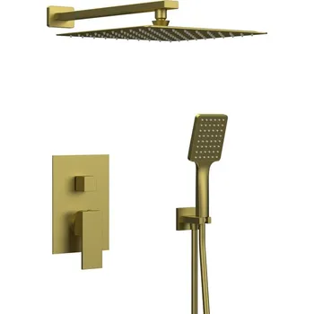 Vodovodní baterie Sapho CUBEMIX podomítkový sprchový set s pákovou baterií, 2 výstupy, vyústění, zlato mat - CM042GB-01