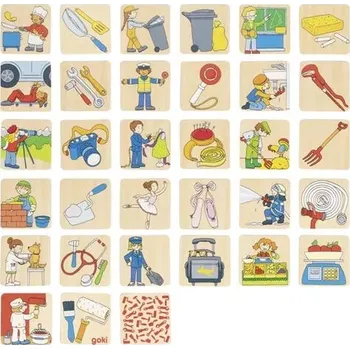 Dřevěná hračka Goki Logické pexeso - povolání