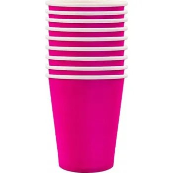 Obraz Papírové kelímky RŮŽOVÉ MAGENTA TMAVĚ RŮŽOVÉ narozeniny 220ml párty