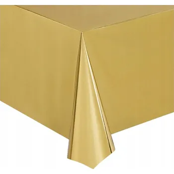 ubrus Fóliový ubrus ZLATÝ 137x274 cm - ubrus na oslavu narozenin