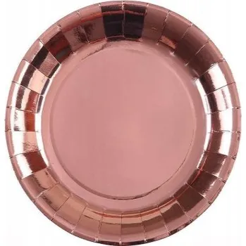 Party nádobí Papírové talířky ROSE GOLD 23cm na párty a narozeniny