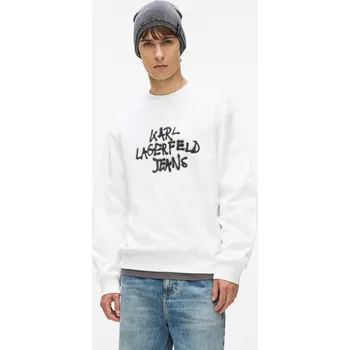 Pánská mikina MIKINA KARL LAGERFELD JEANS KLJ REG GRAFFITI SWEAT WHITE