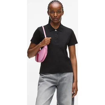 Dámská košile POLOKOŠILE KARL LAGERFELD IKON POLO T-SHIRT BLACK