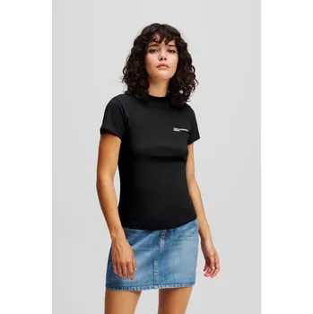 Dámské tričko TRIČKO KARL LAGERFELD JEANS KLJ SLIM SS TEE BLACK