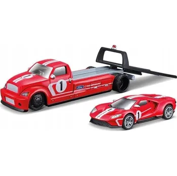 autíčko MAISTO 2018 FORD GT + AUTOPŘEPRAVNÍK HERITAGE EDITION ČERVENÝ 1:64 NOVÁ SADA