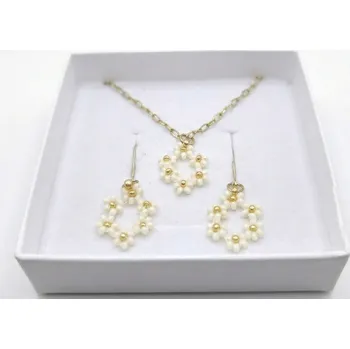 Souprava šperků Bellakvět Sada "Sněhová vločka" - Náhrdelník & Náušnice bílá