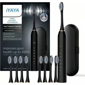 Elektrický zubní kartáček Černo-zlatý sonický elektrický Kartáček + příslušenství