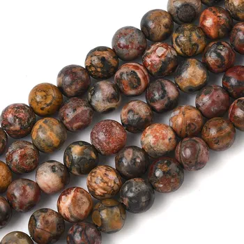 Dětské navlékací korálky Jaspis leopardí 6 mm (návlek 60 - 62 korálků)