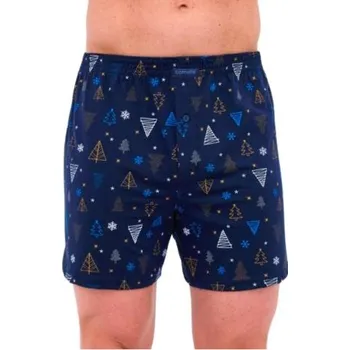 Trenýrky Pánské vánoční trenýrky Cornette 016/22 NIGHT modrá XXXXL