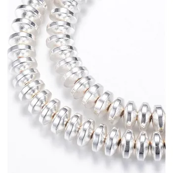 Dětské navlékací korálky Hematit stříbrný 4 x 2 mm (návlek 160 korálků)